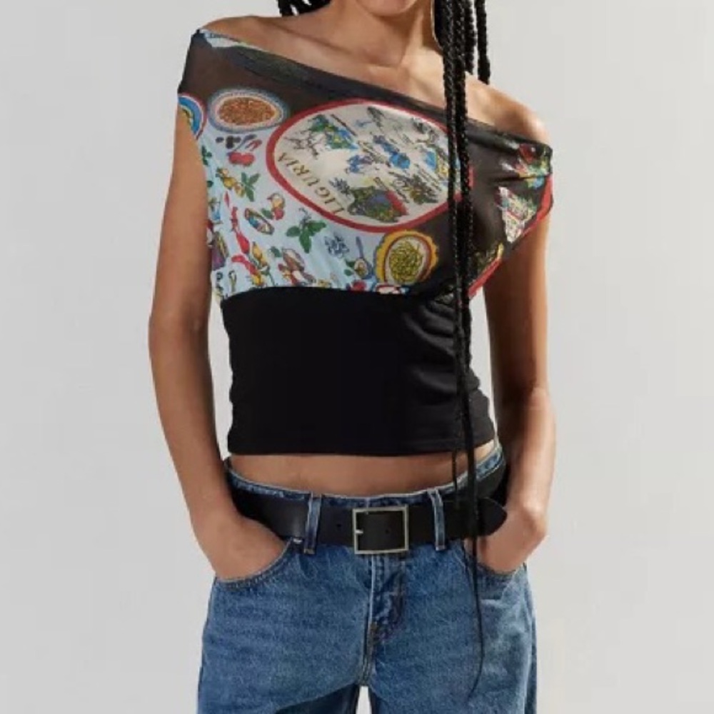 urban outfitters Silence + Noise Donna Mesh Cowl Neck Top